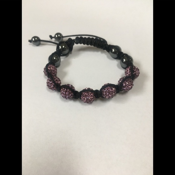 Shamballa Purple Crystal Bead Bracelet - Picture 1 of 1